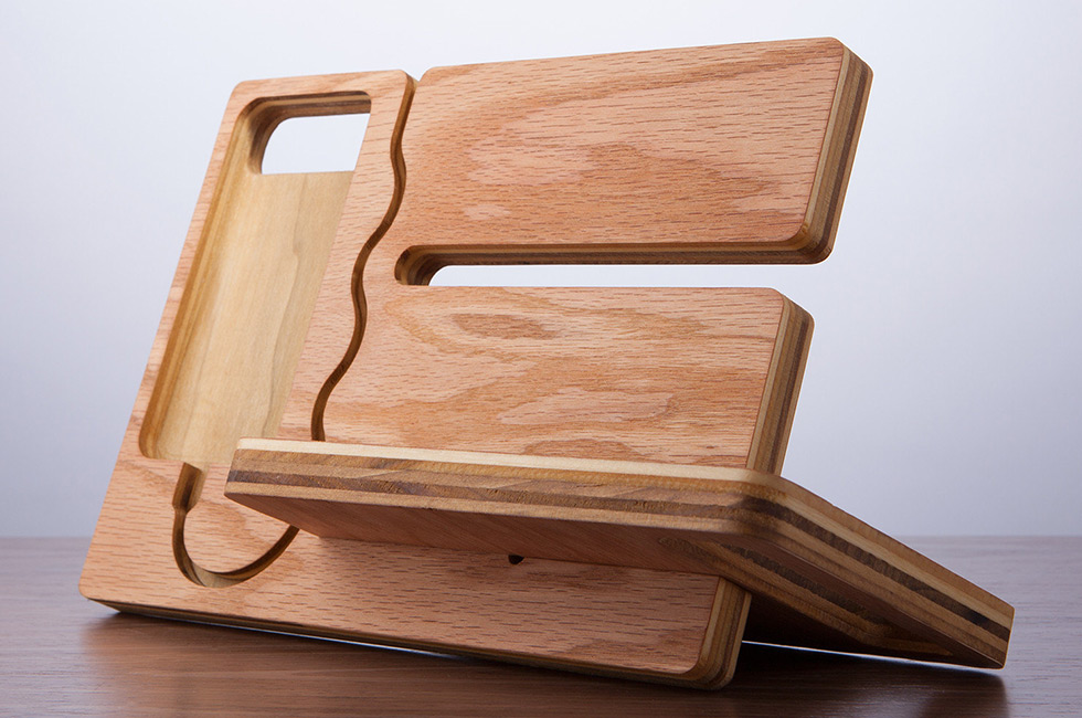 Wooden Docking Stations by Undulating Contours