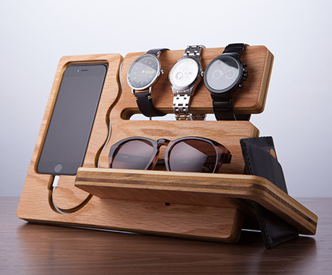 Wooden Docking Stations by Undulating Contours