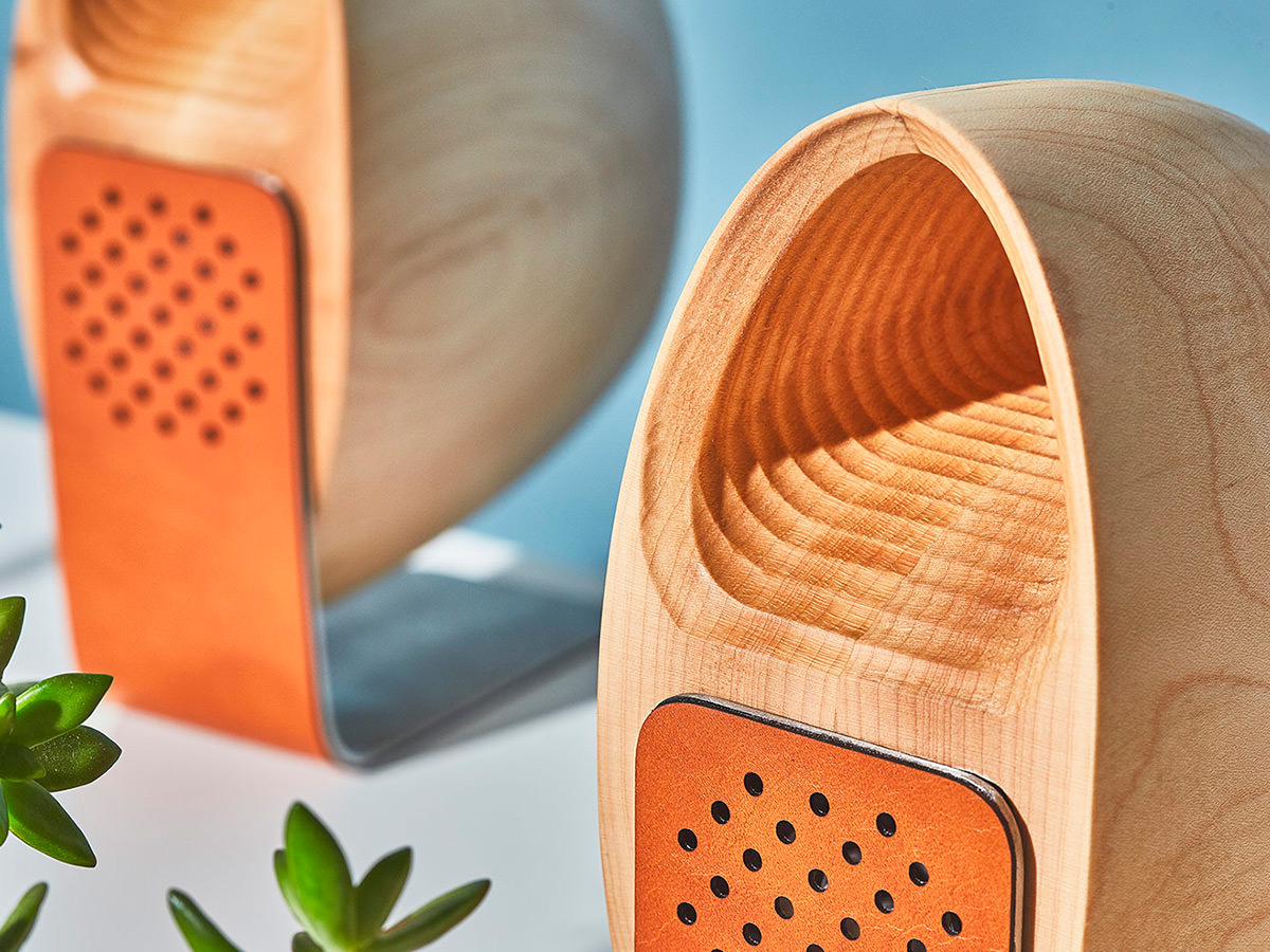 Wooden Speakers by Grovemade. Grovemade. Speakers by Grovemade. Back loaded Horn Design.