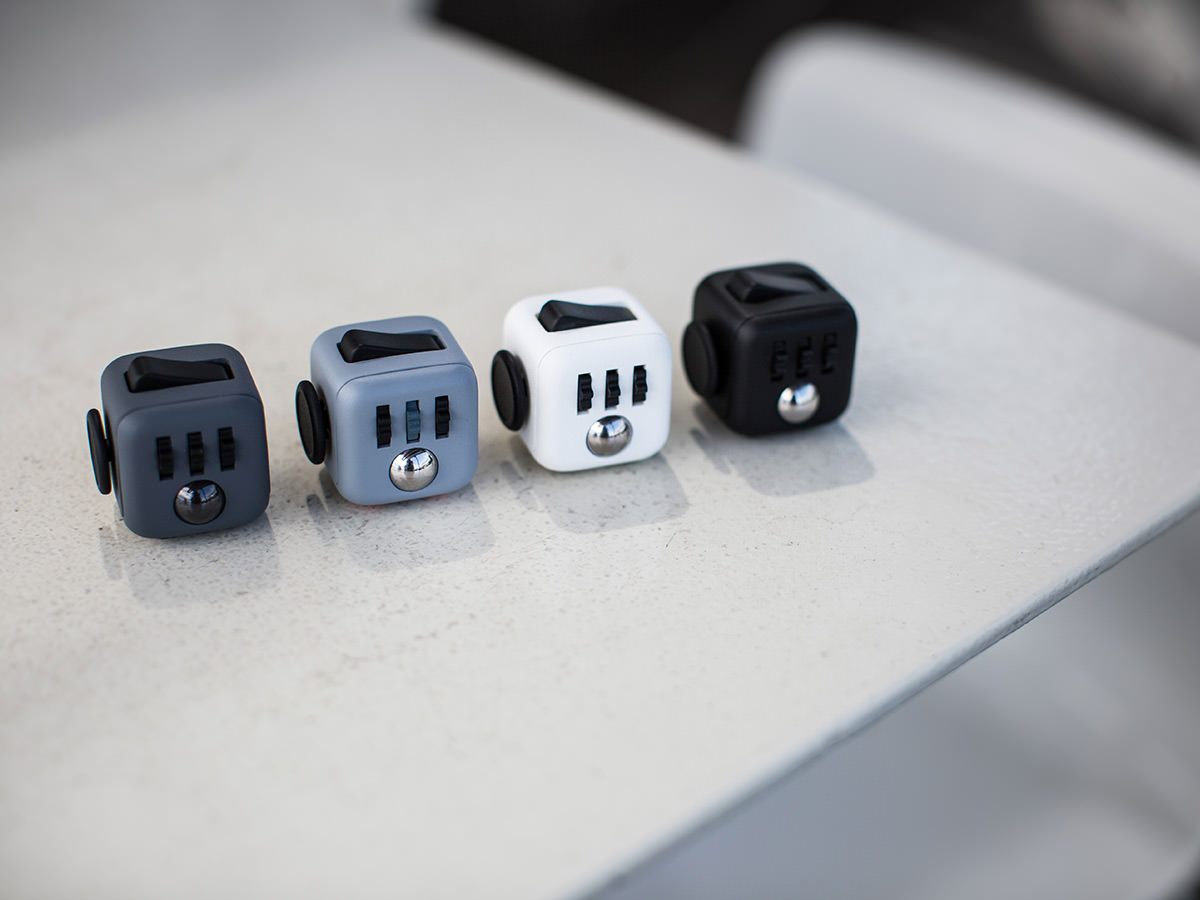 silver fidget cube