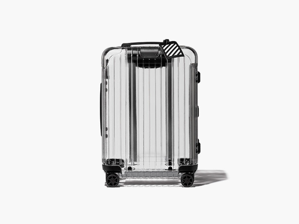 off white transparent suitcase
