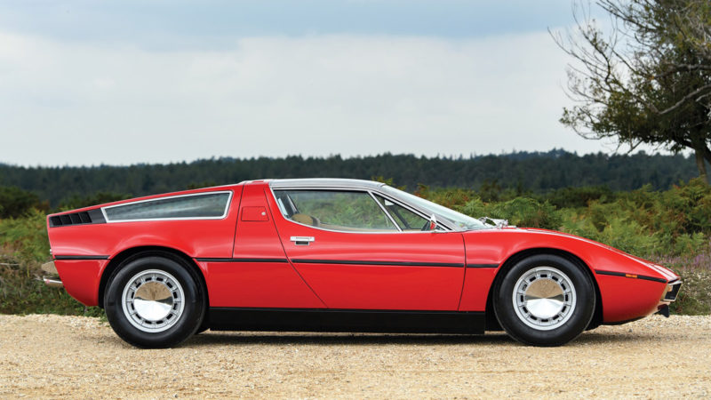 Maserati Bora grupo 4 Coche Modelo 1:43 Talla 1974 Rojo exhiben Ixo Racing T4