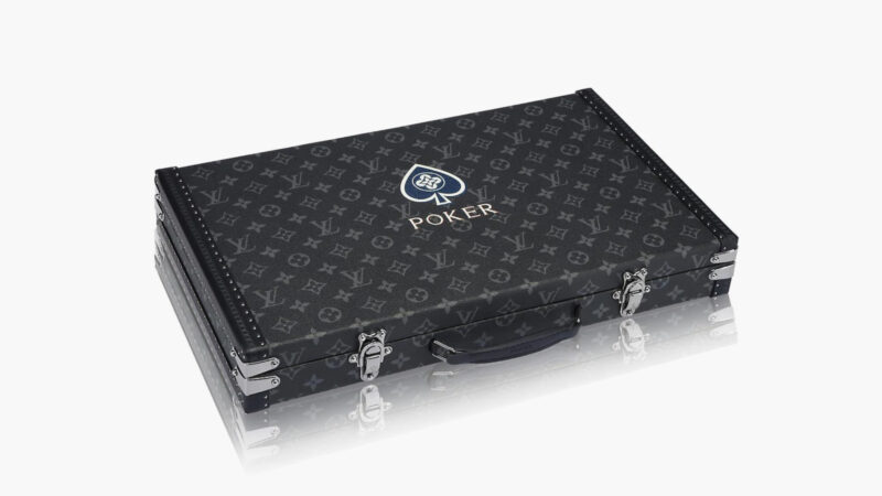 At Auction: Louis Vuitton, Paris, Leather Case with Poker Playing