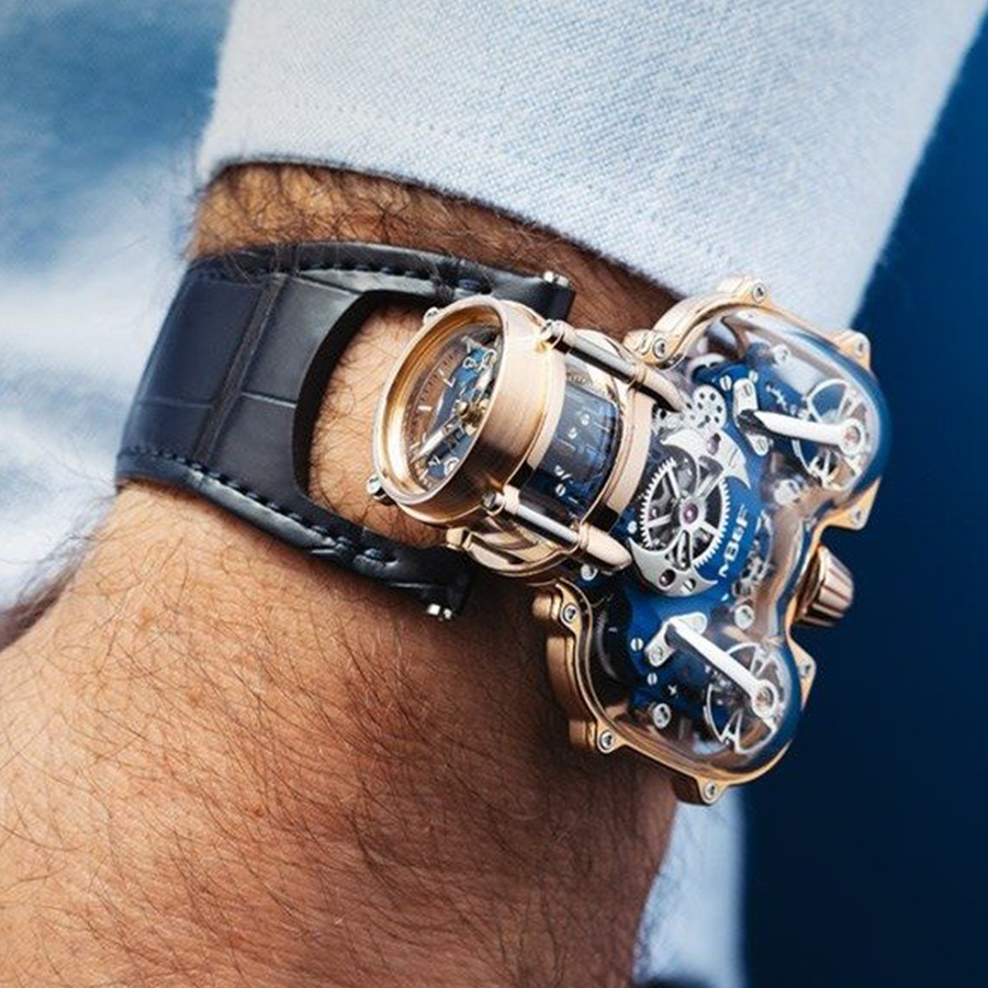 Showing at WatchTime New York 2019: MB&F Legacy Machine 2 Red Gold Blue |  WatchTime - USA's No.1 Watch Magazine