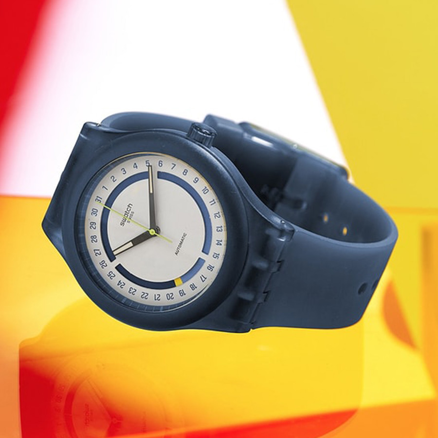 Swatch Sistem51 Hodinkee Stoplight Neon Remix