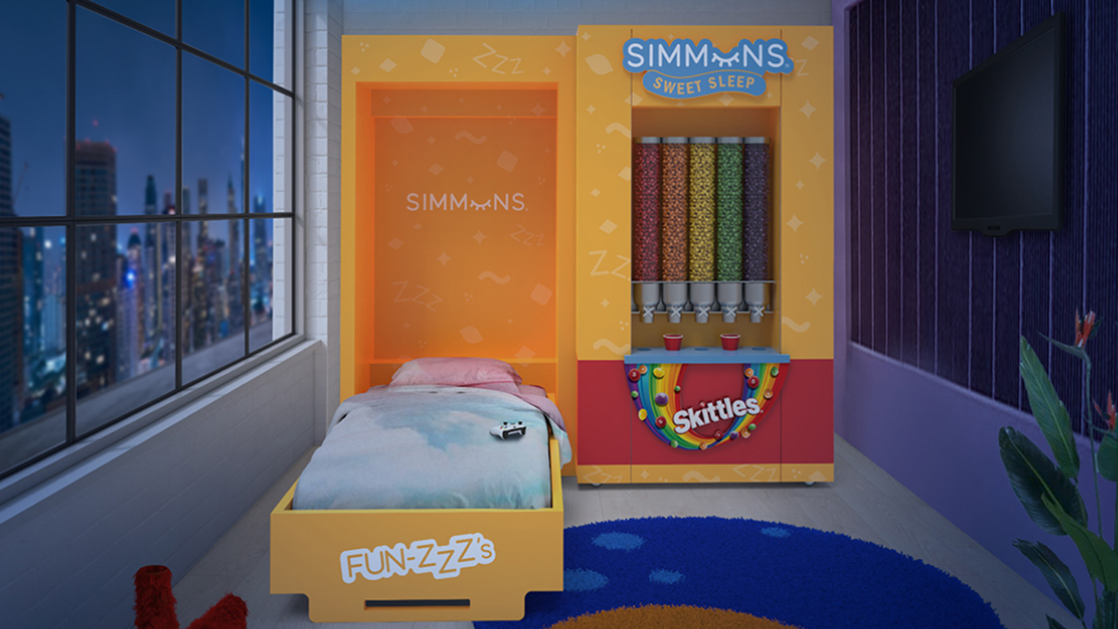 Simmons x Skittles Sweet Sleep Bed
