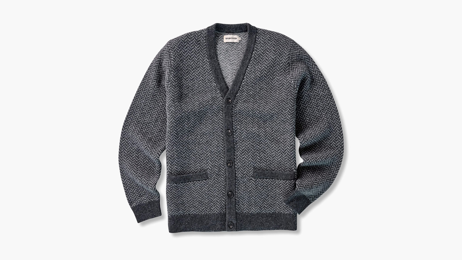 Taylor Stitch Eddy Cardigan in textured herringbone knit, a stylish layer for the Best Indoor Gifts for Men.