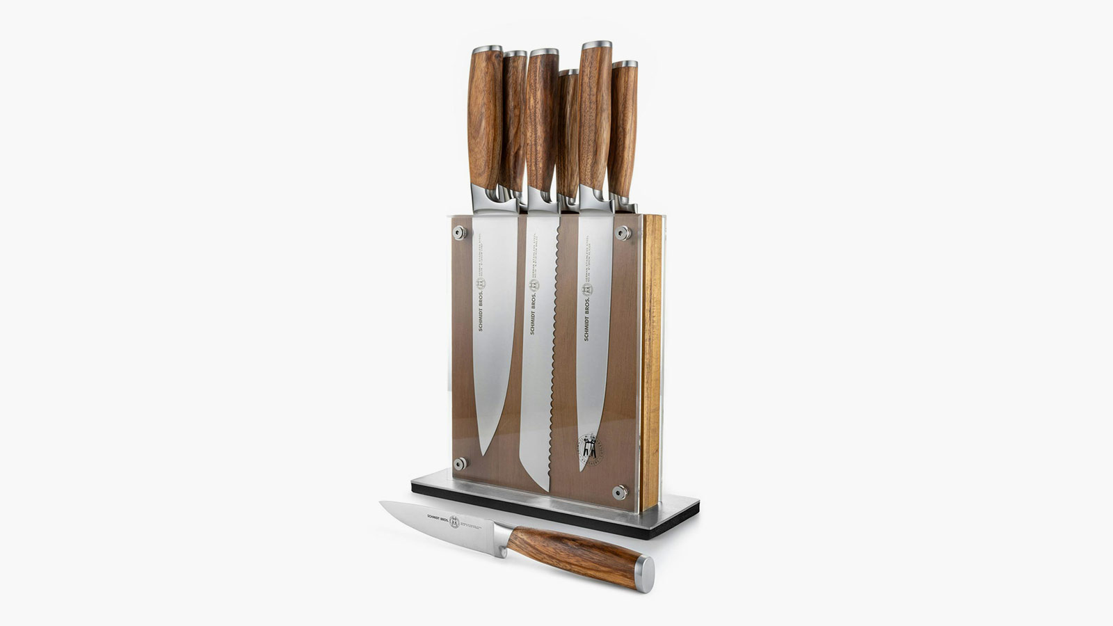 Schmidt Brothers 7-piece knife set with magnetic block, a premium cutting essential for home chefs