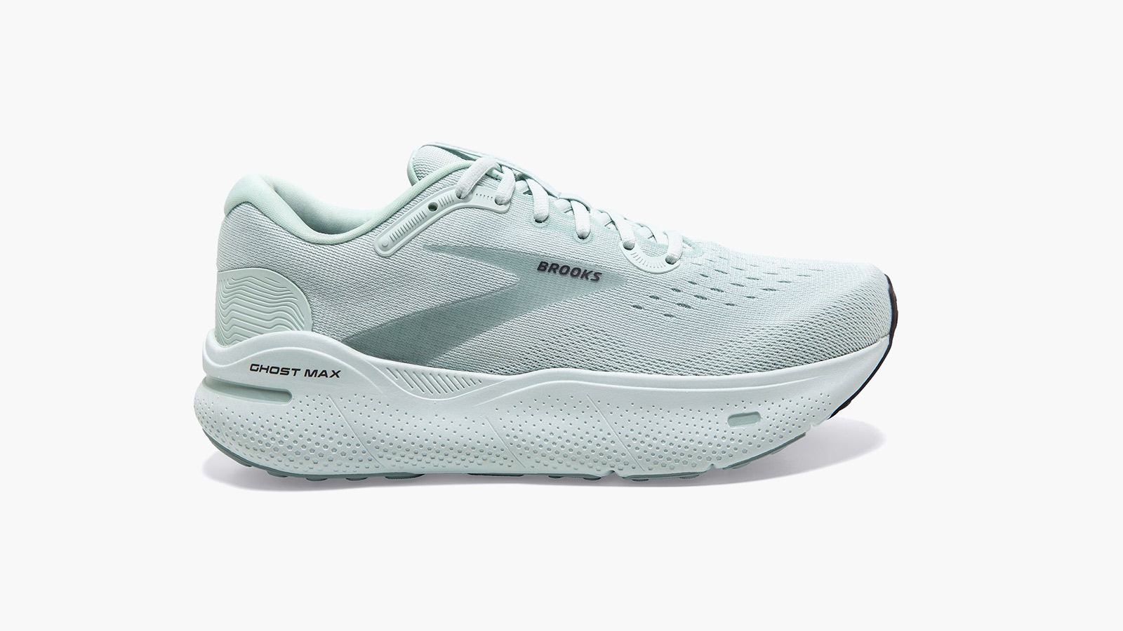a light turquoise men's running shoe from Brooks