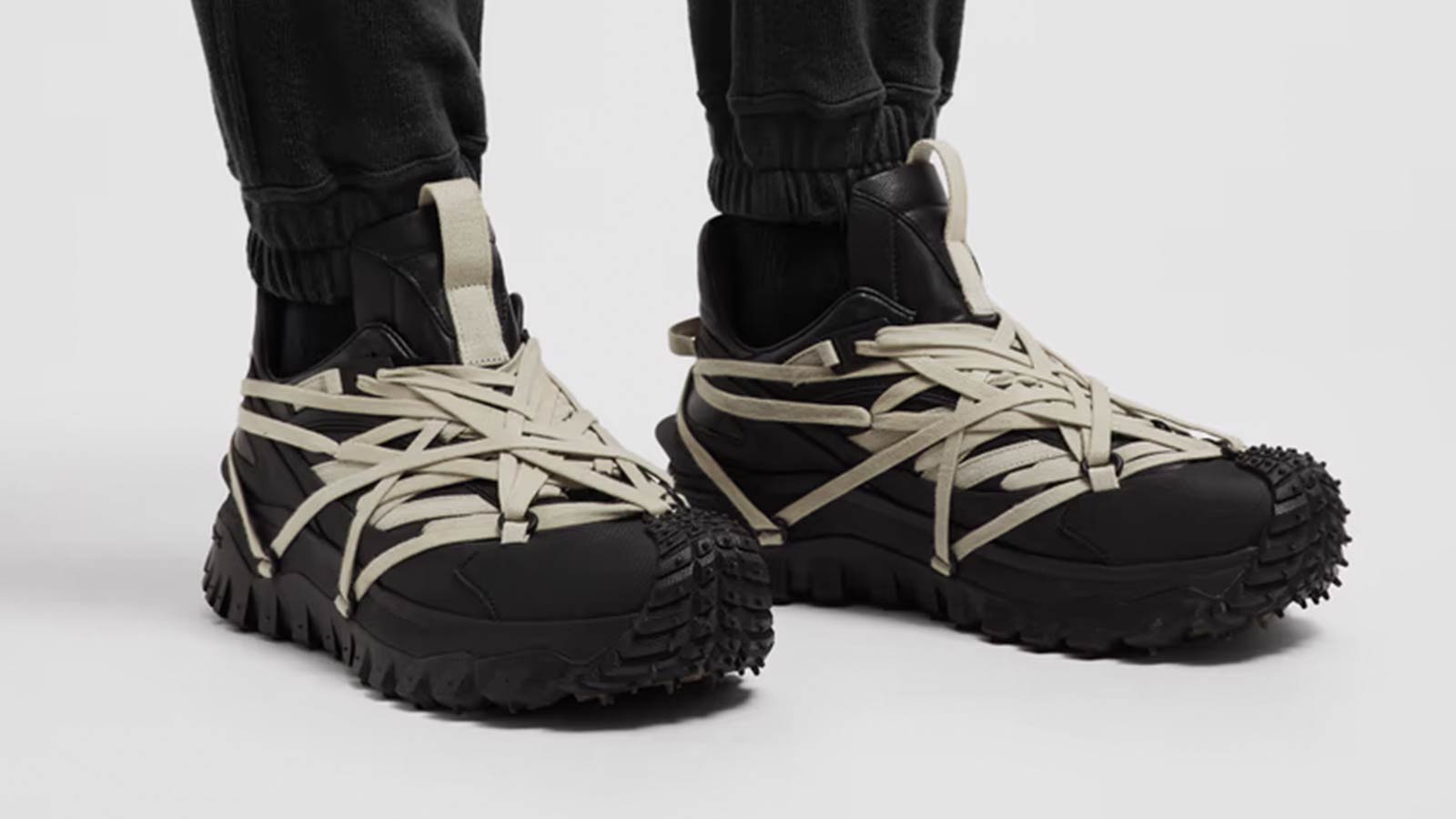 Moncler + Rick Owens Trailgrip MEGALACE Leather Sneakers