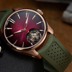 Discover The Stunning H. Moser & Cie. Pioneer Tourbillon Burgundy