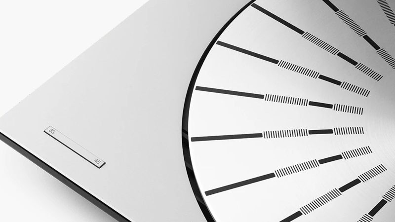 The Bang & Olufsen Beogram 3000c pairs with two Beolab 8 stereo speakers.