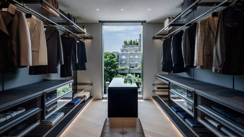 Aston Martin’s N°001 Minami Aoyama is a four-story Tokyo townhouse with vertical metal louvers and sculptural design by Aston Martin and VIBROA.