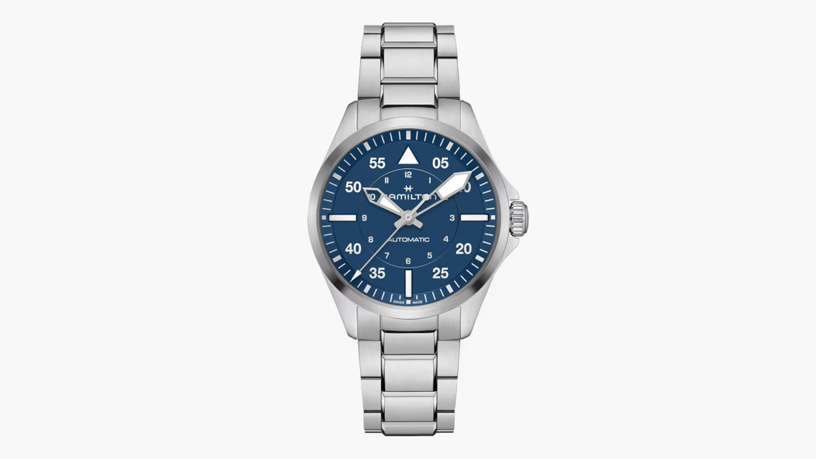 Hamilton Khaki Pilot automatic with blue dial, a standout in the best pilot watches 2025 list.