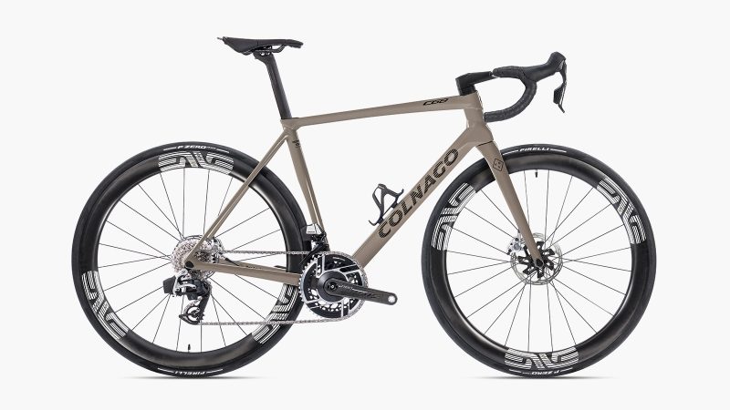 The Colnago C68 x Pas Normal Studios Bicycle boasts a carbon fiber frame, an aerodynamic design, and high-performance Italian craftsmanship, all complemented by minimalist styling.
