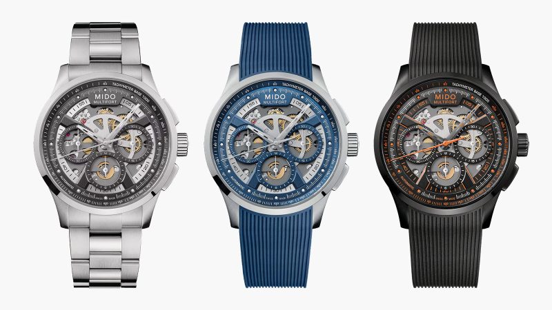 MIDO's Multifort Skeleton Chronograph sports a skeletonized dial and a 60-hour power reserve.