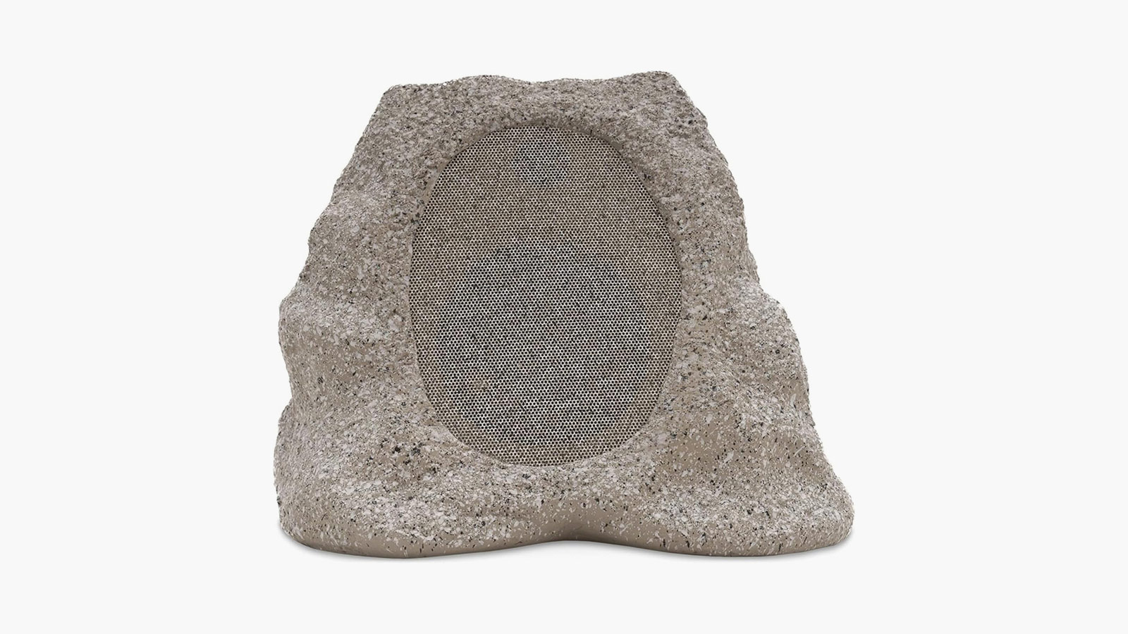 Victrola garden rock speaker blending with outdoor landscape, discreet choice in best outdoor speakers 2025.