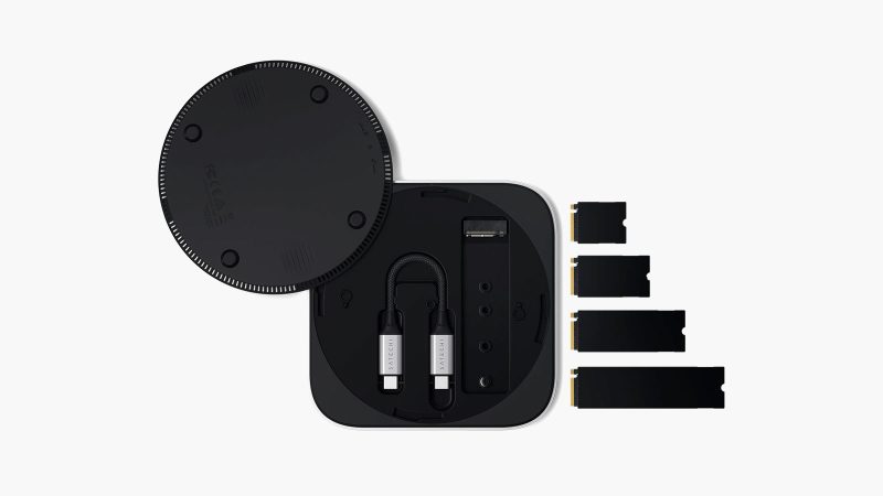 Satechi's USB4 Slim NVMe SSD Enclosure is a sleek, ultra-slim aluminum storage case designed for high-speed 40Gbps data transfer.