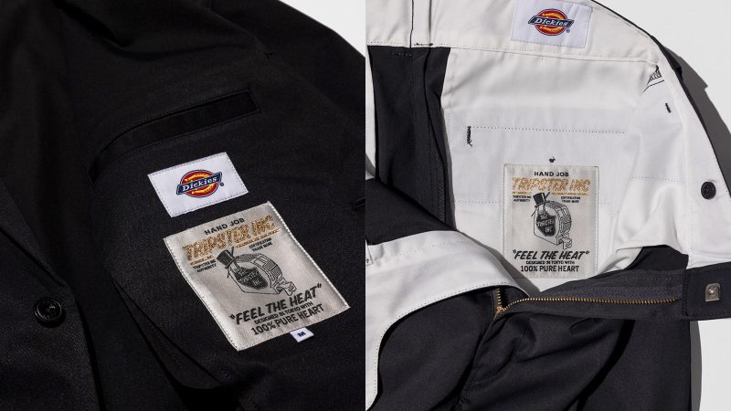 The TRIPSTER × Dickies Suit is made from 100% polyester.