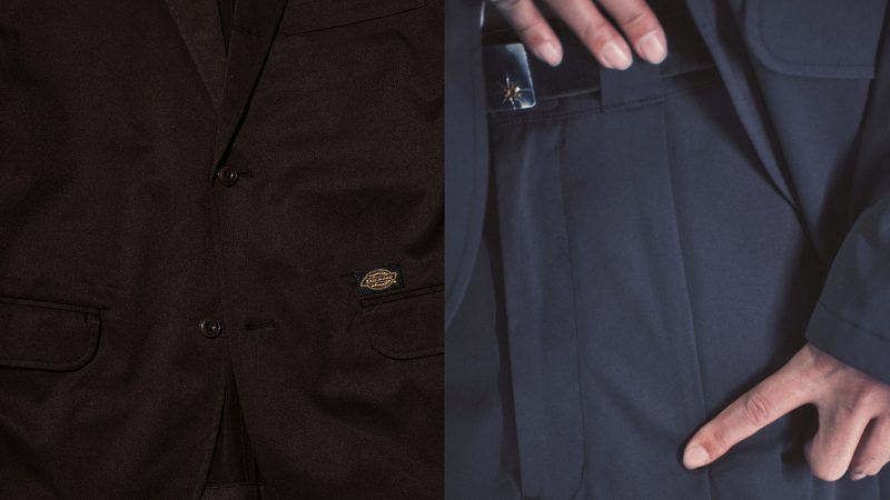 The TRIPSTER × Dickies Suit is made from 100% polyester.
