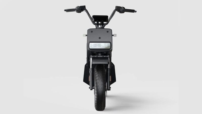 Teenage Engineering x Vässla EPA‑1 electric moped in matte black with modular front rack and screw‑mount accessory points.