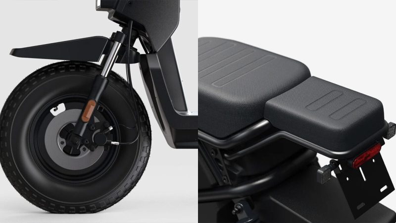 Teenage Engineering x Vässla EPA‑1 electric moped in matte black with modular front rack and screw‑mount accessory points.