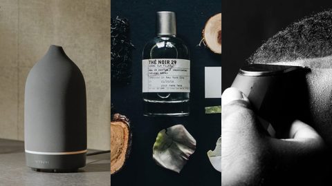 Collage of design-forward everyday accessories for men — products that elevate daily rituals through intentional design.