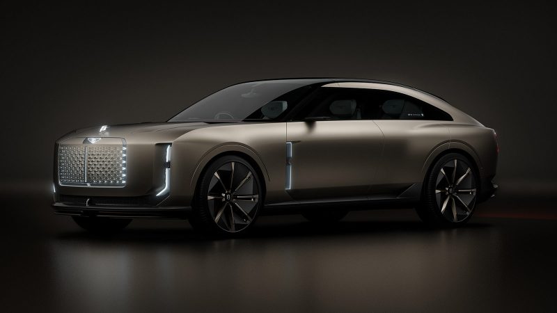 The Bentley EXP 15 all-electric concept GT has a three-seat layout, asymmetrical doors, a luxury retro-modern interior, a robot-inspired front grille, and a Champagne-ready trunk.