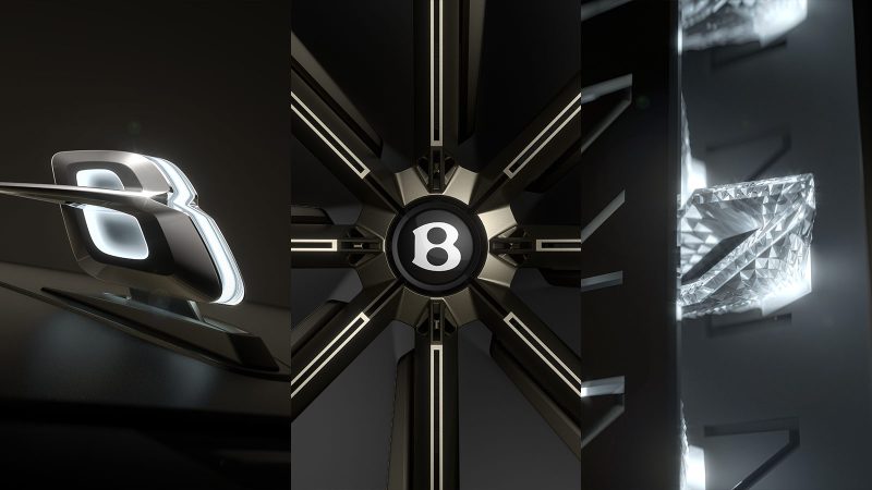 The Bentley EXP 15 all-electric concept GT has a three-seat layout, asymmetrical doors, a luxury retro-modern interior, a robot-inspired front grille, and a Champagne-ready trunk.