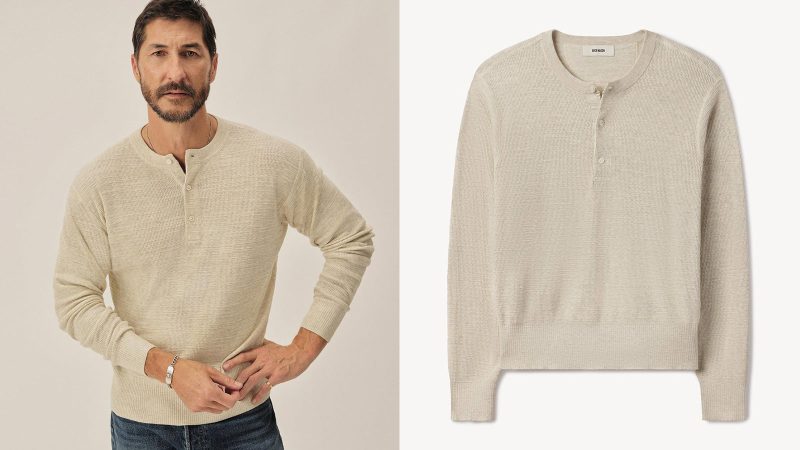 Buck Mason Mid-Summer Layering Collection featuring lightweight shirts and jackets in neutral tones, styled for warm-weather versatility with breathable fabrics and timeless fits.