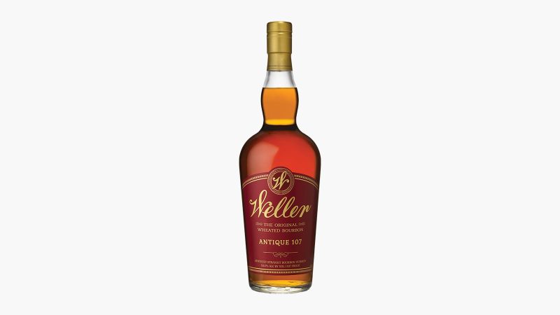 W.L. Weller Antique Kentucky Straight Bourbon Whiskey is known for its bold 107-proof strength and smooth wheated mash bill.