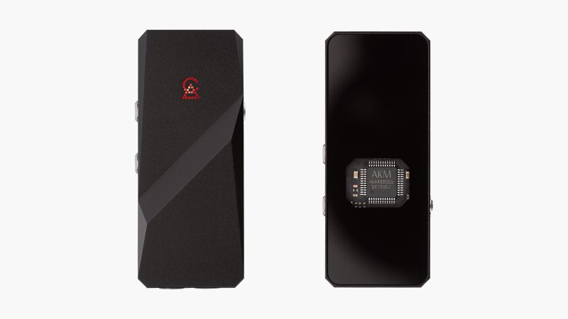 Campfire Audio Relay DAC/AMP features the AKM 4493 chip, USB-C connectivity, dual outputs, high and low gain options, and a 60-step volume control for portable HiFi listening.