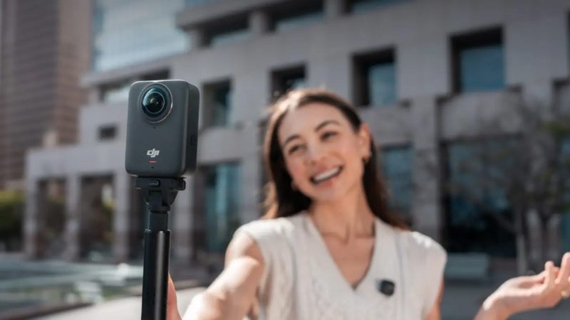 The DJI Osmo 360 is a compact 360-degree action camera with 8K video at 50fps, 120MP stills, and up to 100 minutes of recording time. 