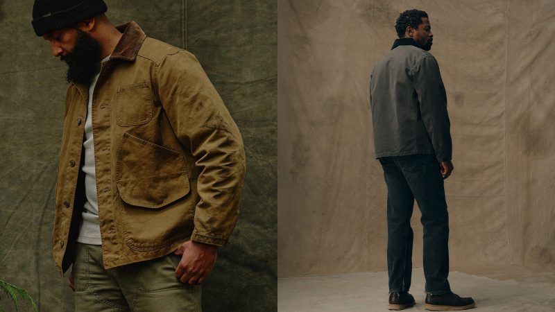 Filson Canvas Outfitter Jacket in heavy-duty 12oz cotton duck canvas with durable construction, utility pockets, and rugged outdoor-inspired style.