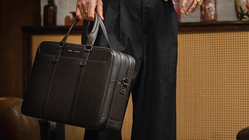 GRAMS28 Briefcase Collection featuring the Essential, Dual, and Journeyman briefcases for stylish professional and commuter use.