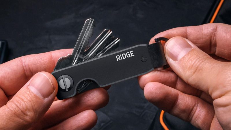 Ridge Titanium Keycase in use – minimalist key organizer offering silent, secure everyday carry among the best commuter gear for men.