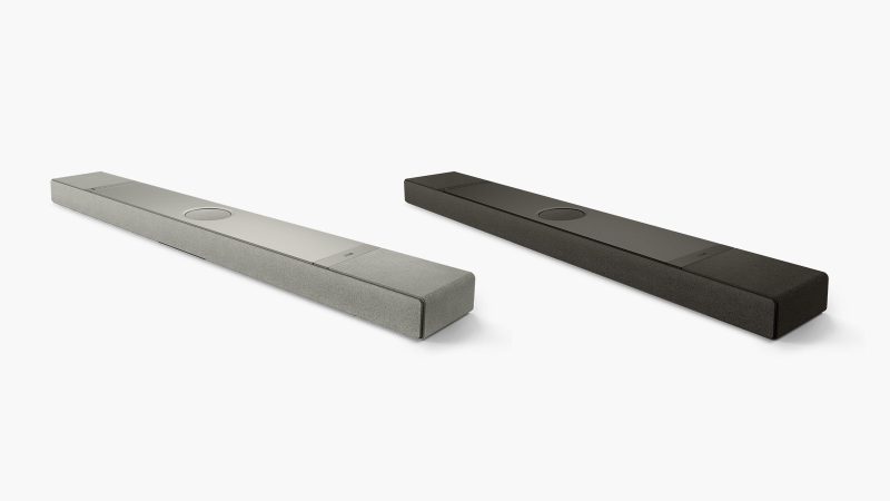 The sleek KEF XIO Dolby Atmos soundbar features six Uni‑Q MX drivers, four bass radiators, and a slim design, built for immersive movie and music sound.