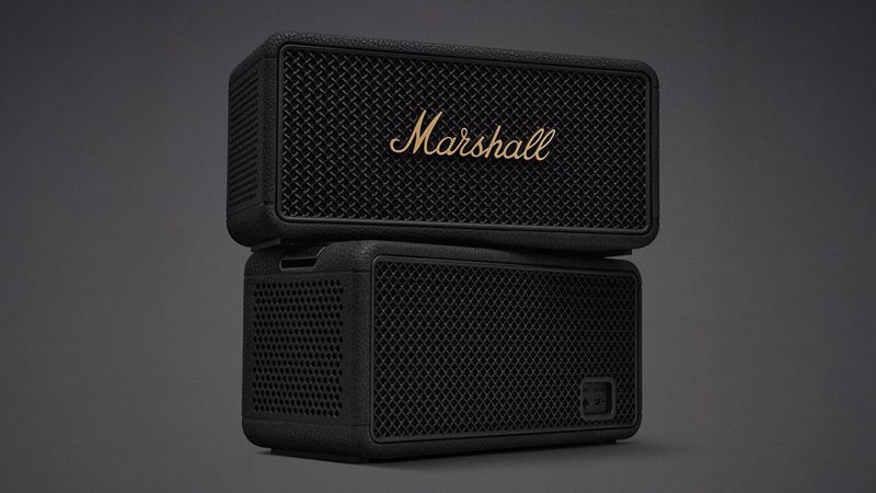 Marshall Middleton II portable Bluetooth speaker with IP67-rated rugged housing, 360° stereo output, signature control knob, and amp-style design.