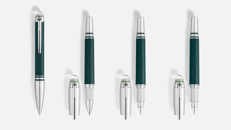 Montblanc Starwalker pen featuring sleek black resin, platinum-coated fittings, and a floating Montblanc emblem inspired by space exploration.