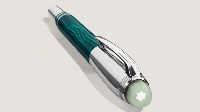 Montblanc Starwalker pen featuring sleek black resin, platinum-coated fittings, and a floating Montblanc emblem inspired by space exploration.