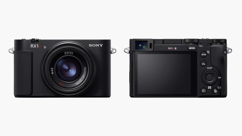 Sony RX1R III full-frame compact digital camera with 61MP sensor, Zeiss 35mm f/2 lens, AI autofocus, and macro mode for street and travel photography.