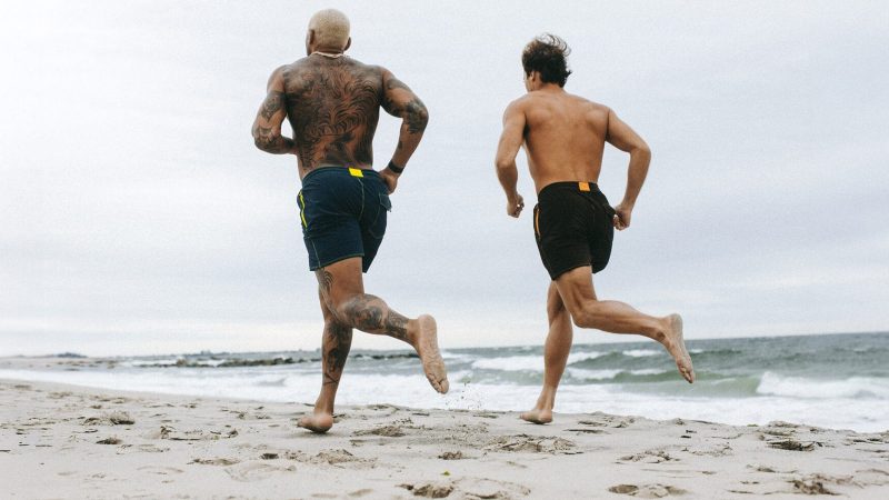 Ten Thousand x Birdwell Collection featuring high-performance training shorts with retro surf style, built for intense workouts and beach-ready durability.