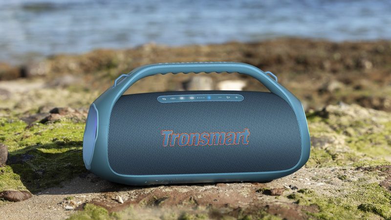 Tronsmart Bang 2 Portable Party Speaker boasts a rugged design, vibrant LED lighting, and a compact frame, built for bold sound and outdoor durability.