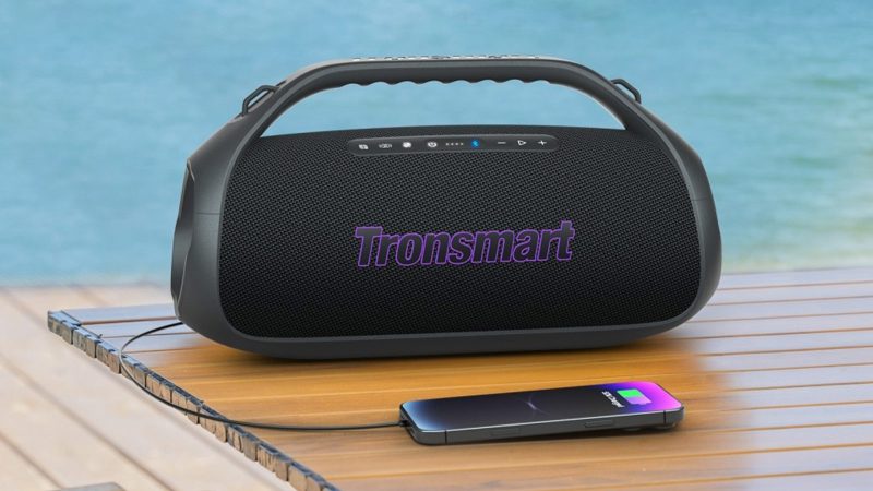 Tronsmart Bang 2 Portable Party Speaker boasts a rugged design, vibrant LED lighting, and a compact frame, built for bold sound and outdoor durability.