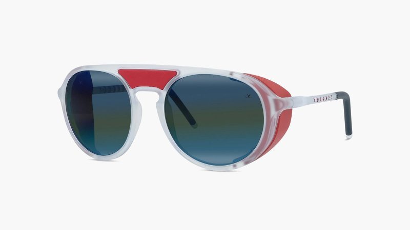 Vuarnet Ice Sunglasses Collection featuring high-performance glacier-inspired frames with mirror lenses, side shields, and bold alpine style.