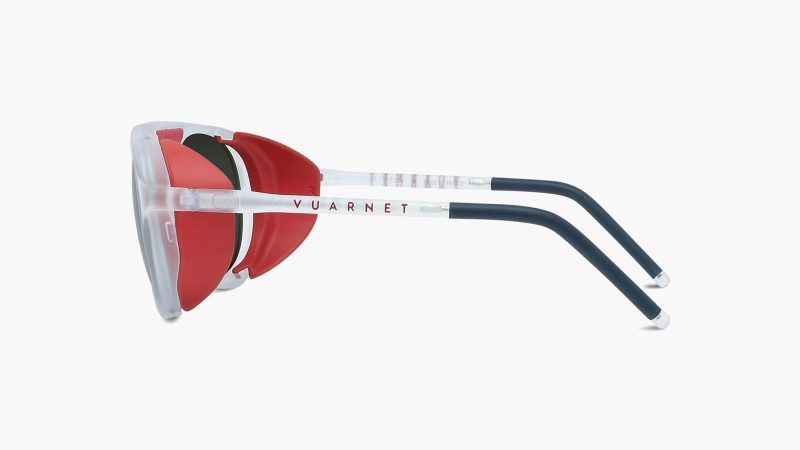 Vuarnet Ice Sunglasses Collection featuring high-performance glacier-inspired frames with mirror lenses, side shields, and bold alpine style.