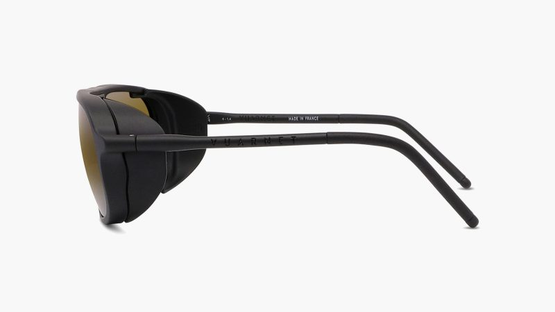 Vuarnet Ice Sunglasses Collection featuring high-performance glacier-inspired frames with mirror lenses, side shields, and bold alpine style.
