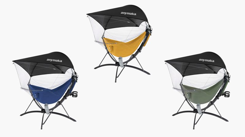 The anymaka Full Pack portable hammock with canopy, stand, and accessories for easy setup, UV protection, and all-terrain comfort without needing trees.