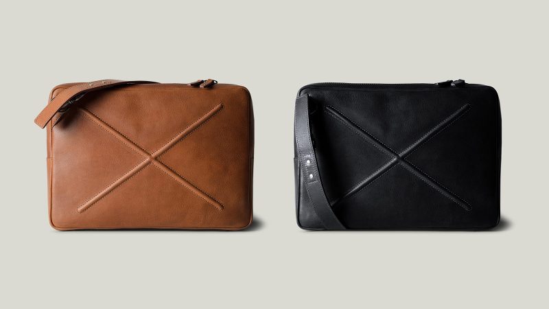The Hardgraft Flat Pack slim leather cross-body bag boasts Italian craftsmanship, a wool lining, and a minimalist design, making it perfect for everyday tech and essentials.