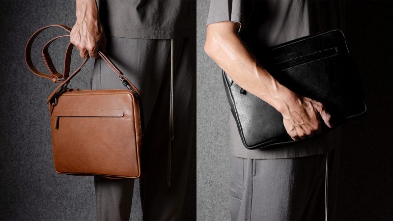 The Hardgraft Flat Pack slim leather cross-body bag boasts Italian craftsmanship, a wool lining, and a minimalist design, making it perfect for everyday tech and essentials.